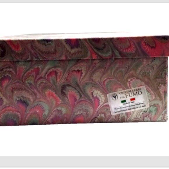 Cristalleria Fumo Wine Glasses Set of 4 Italy Crystal Red Green Amber Lilac IOB - Picture 6 of 9